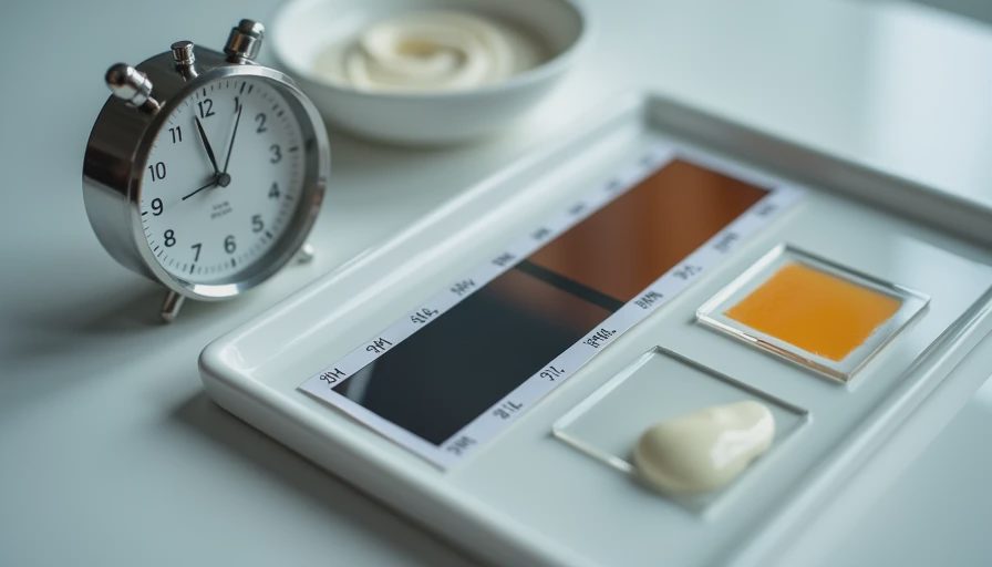 Split-face photo strip and cream swatches documenting two-week moisturizer test