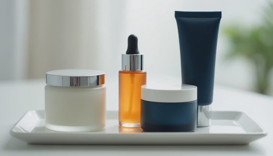Core barrier-repair products arranged on a ceramic tray