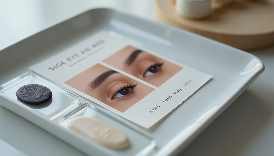 Under-eye photo strip and product swatches documenting one-month eye cream test
