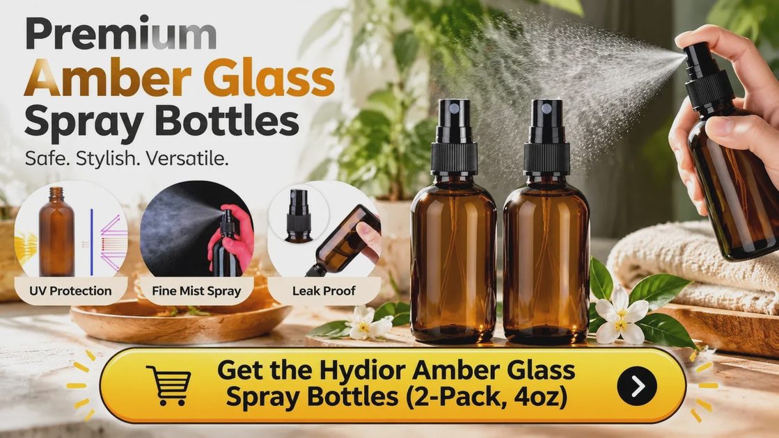 Get the Hydior Amber Glass Spray Bottles (2-Pack, 4oz)