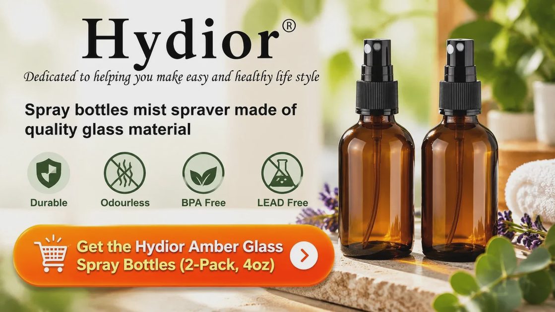 Get the Hydior Amber Glass Spray Bottles (2-Pack, 4oz)